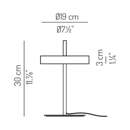 Spin LED Table Lamp - line drawing.