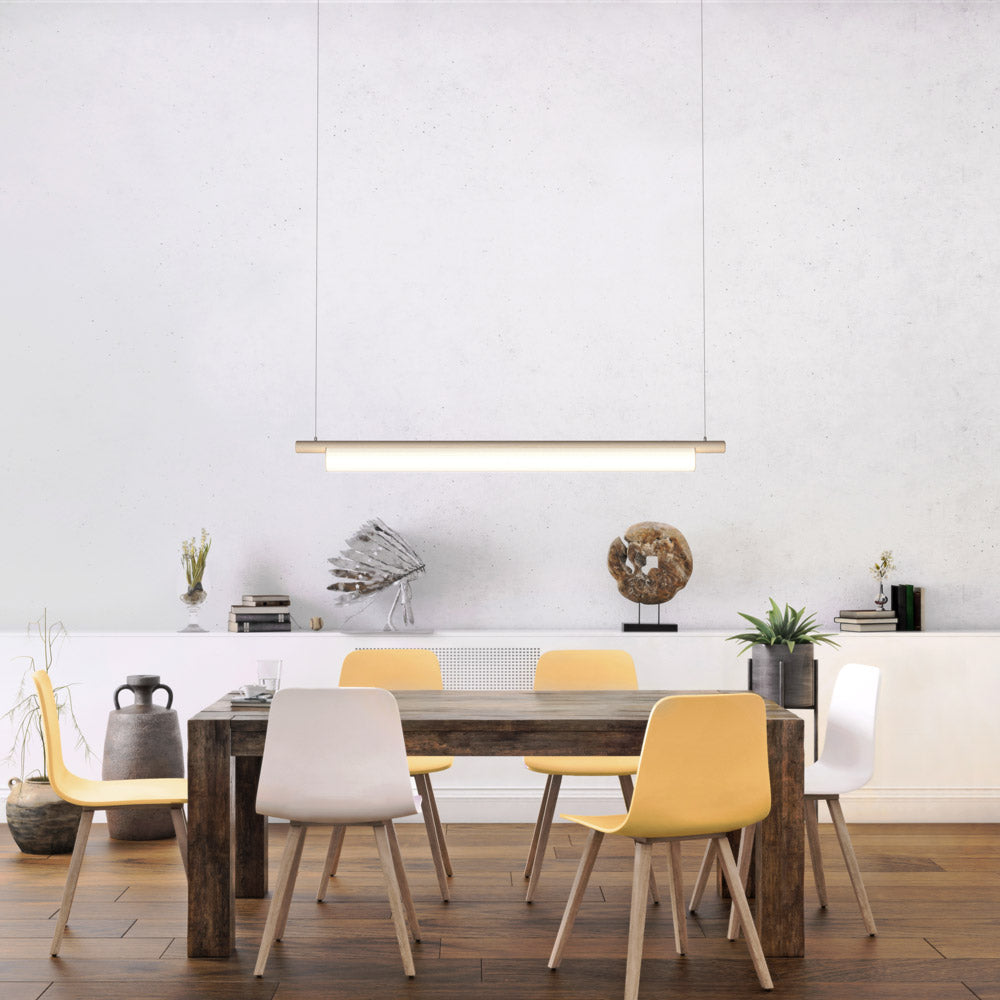 Stick LED Pendant Light in dining room.
