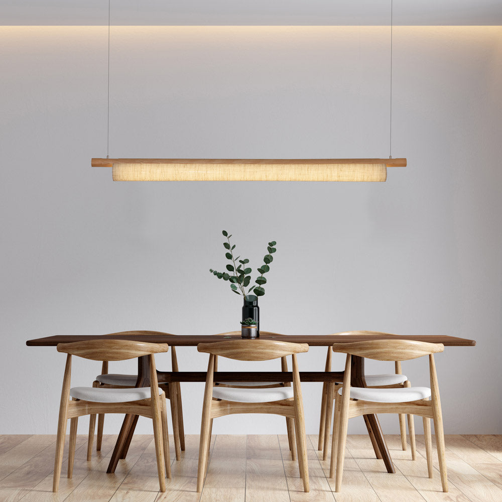 Stick LED Pendant Light in dining room.