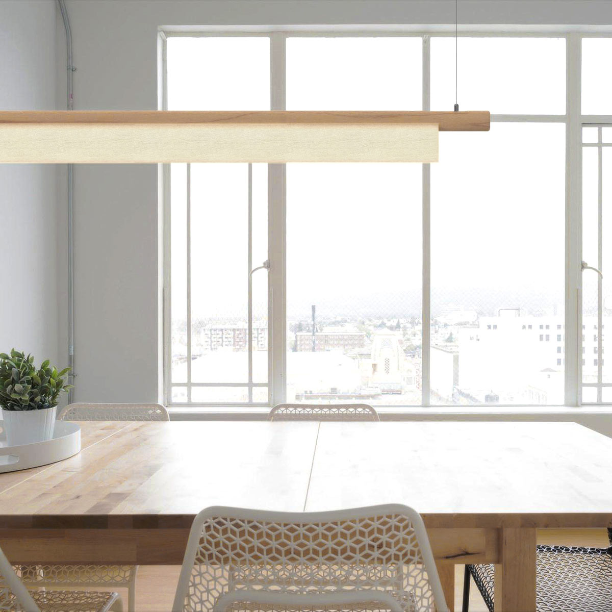Stick LED Pendant Light in living room.