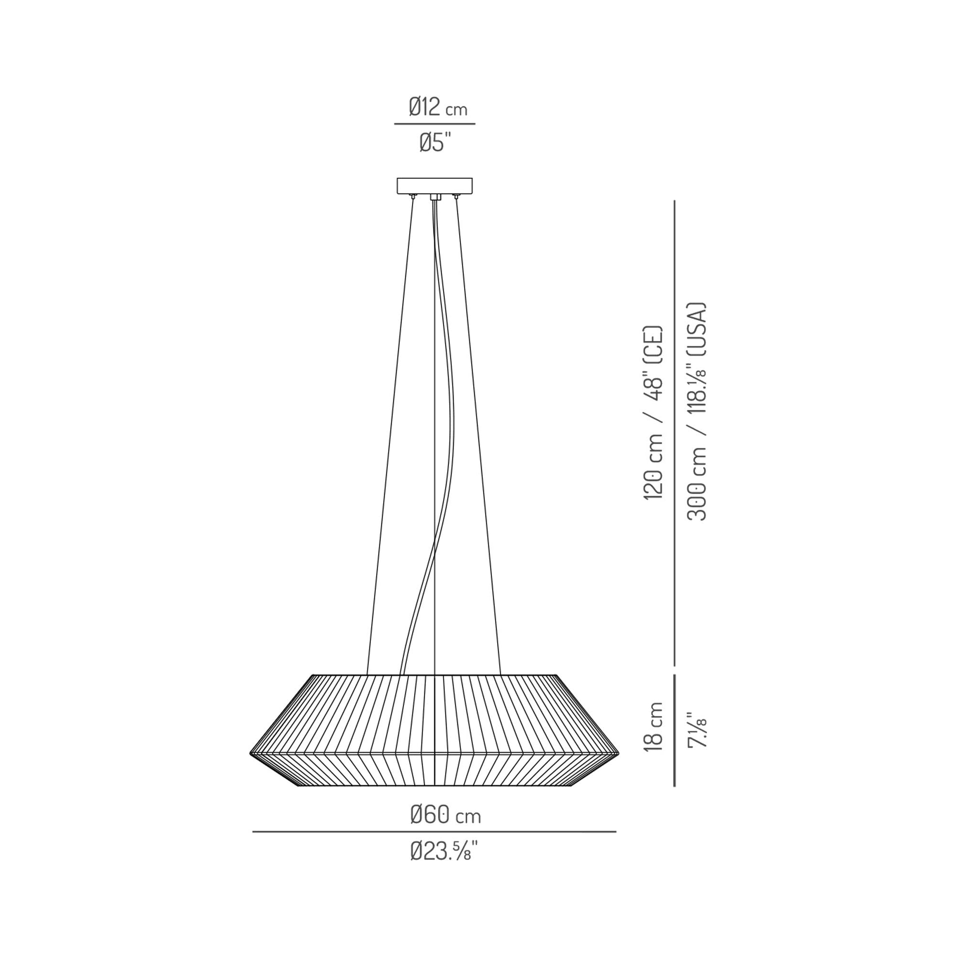 Sweet Outdoor LED Pendant Light - line drawing.