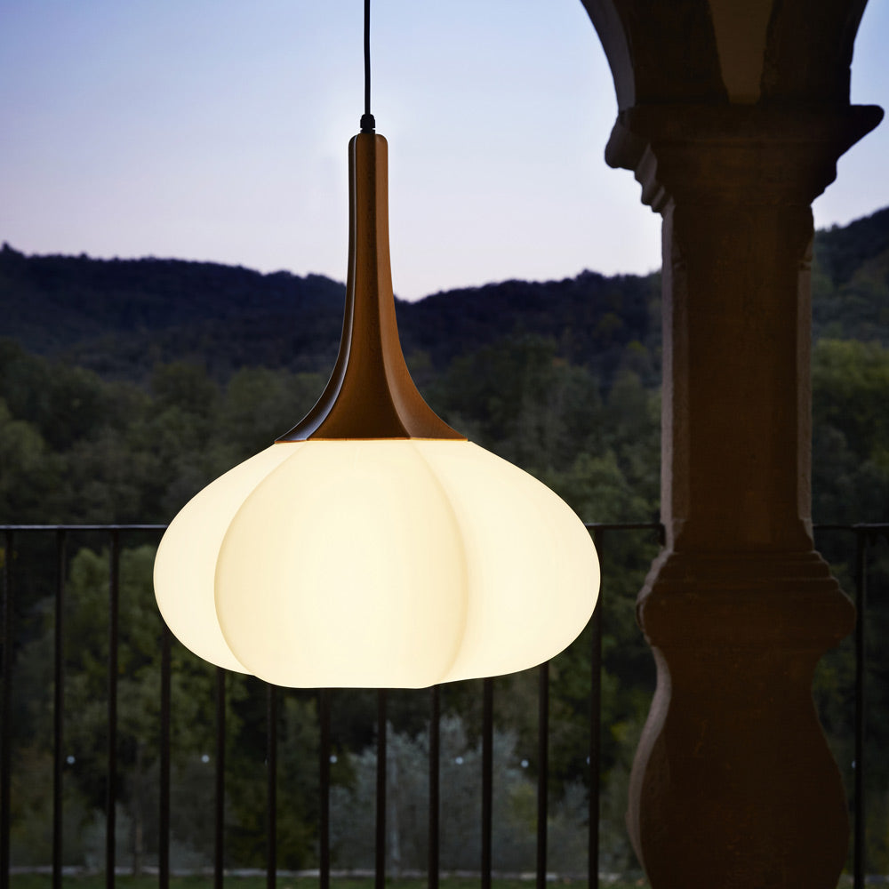 Swell Pendant Light in Outside Area.