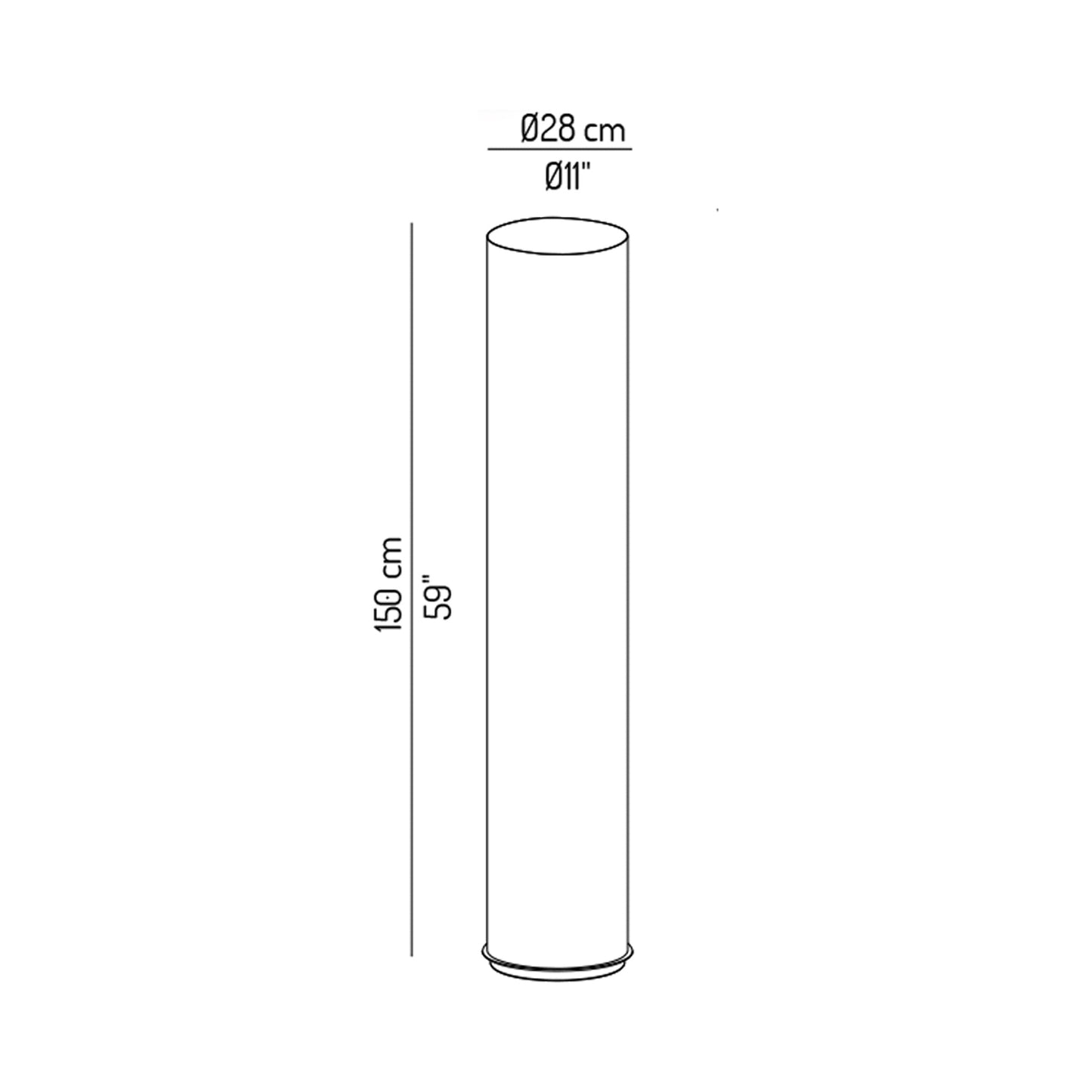 Tubs LED Floor Lamp - line drawing.