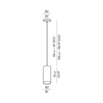 Tubs Pendant Light - line drawing.