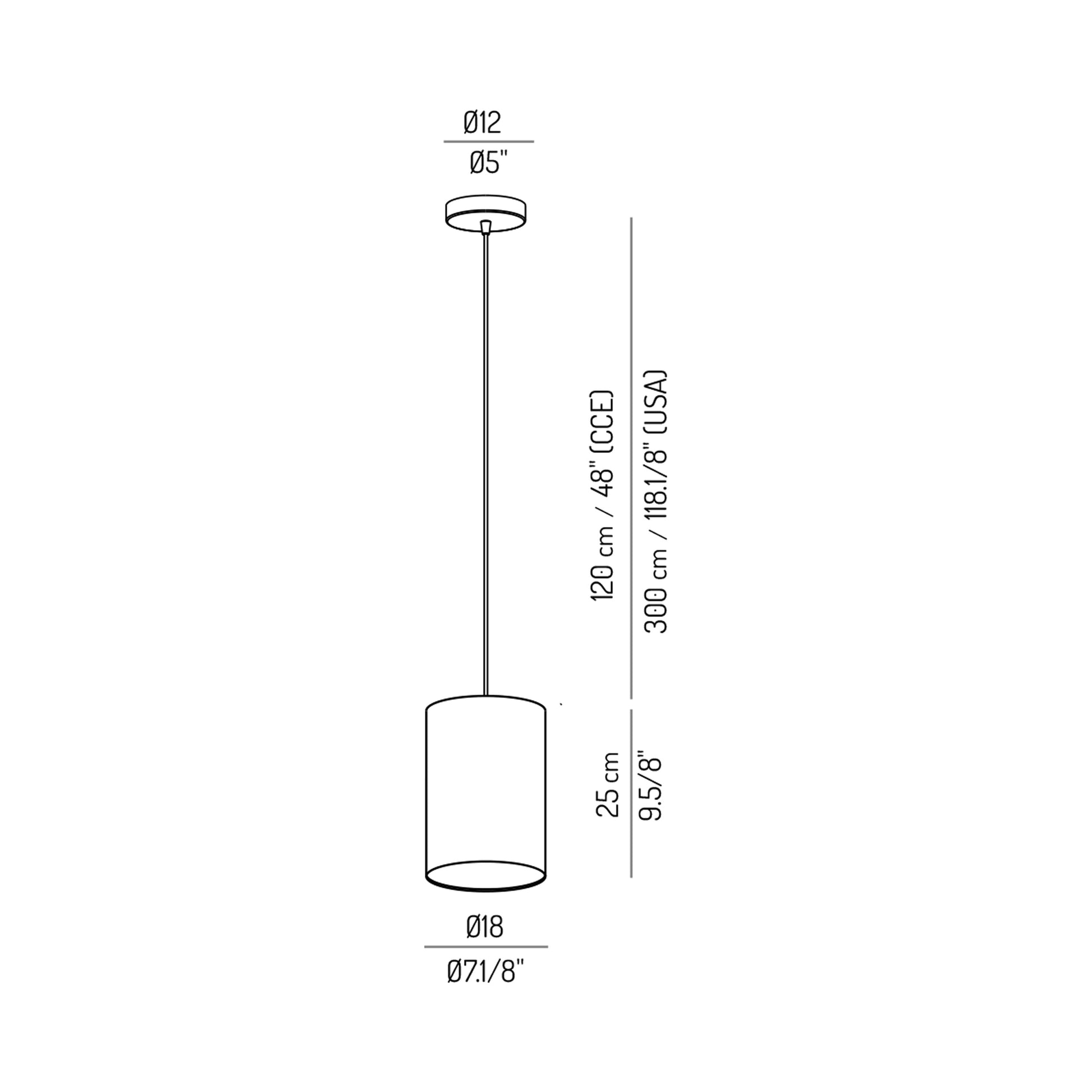 Tubs Pendant Light - line drawing.