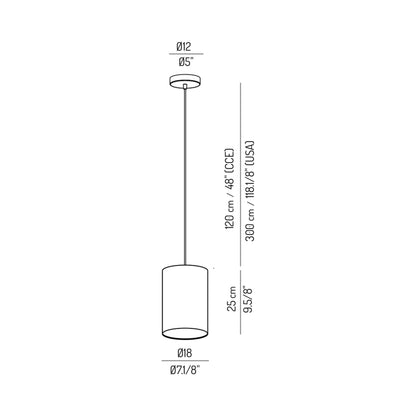 Tubs Pendant Light - line drawing.