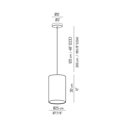 Tubs Pendant Light - line drawing.