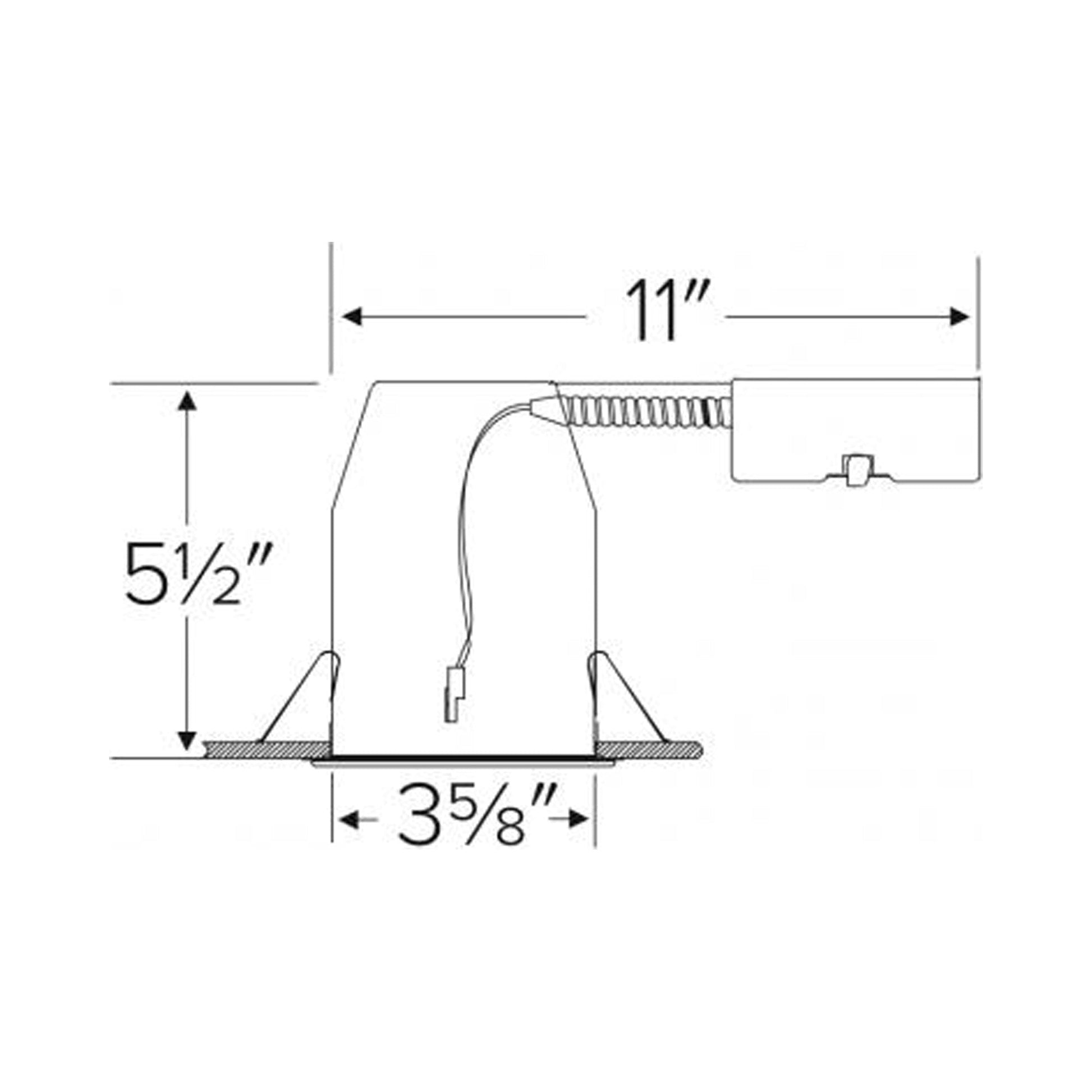 3" Remodel Dedicated LED IC Airtight Housing - line drawing.