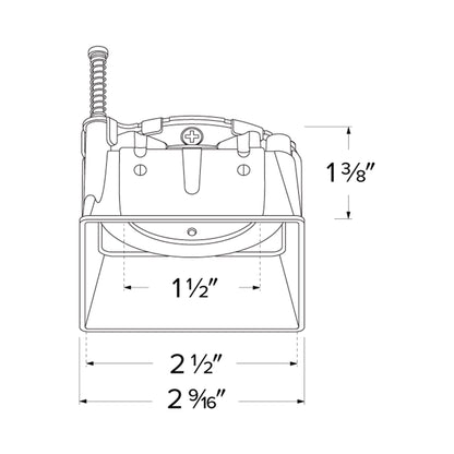 3" Square Trimless Spackle Frame - line drawing.