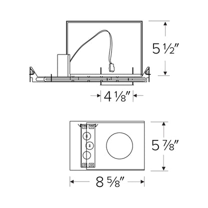 4" Max. Adjustability New Construction IC Airtight Housing - line drawing.