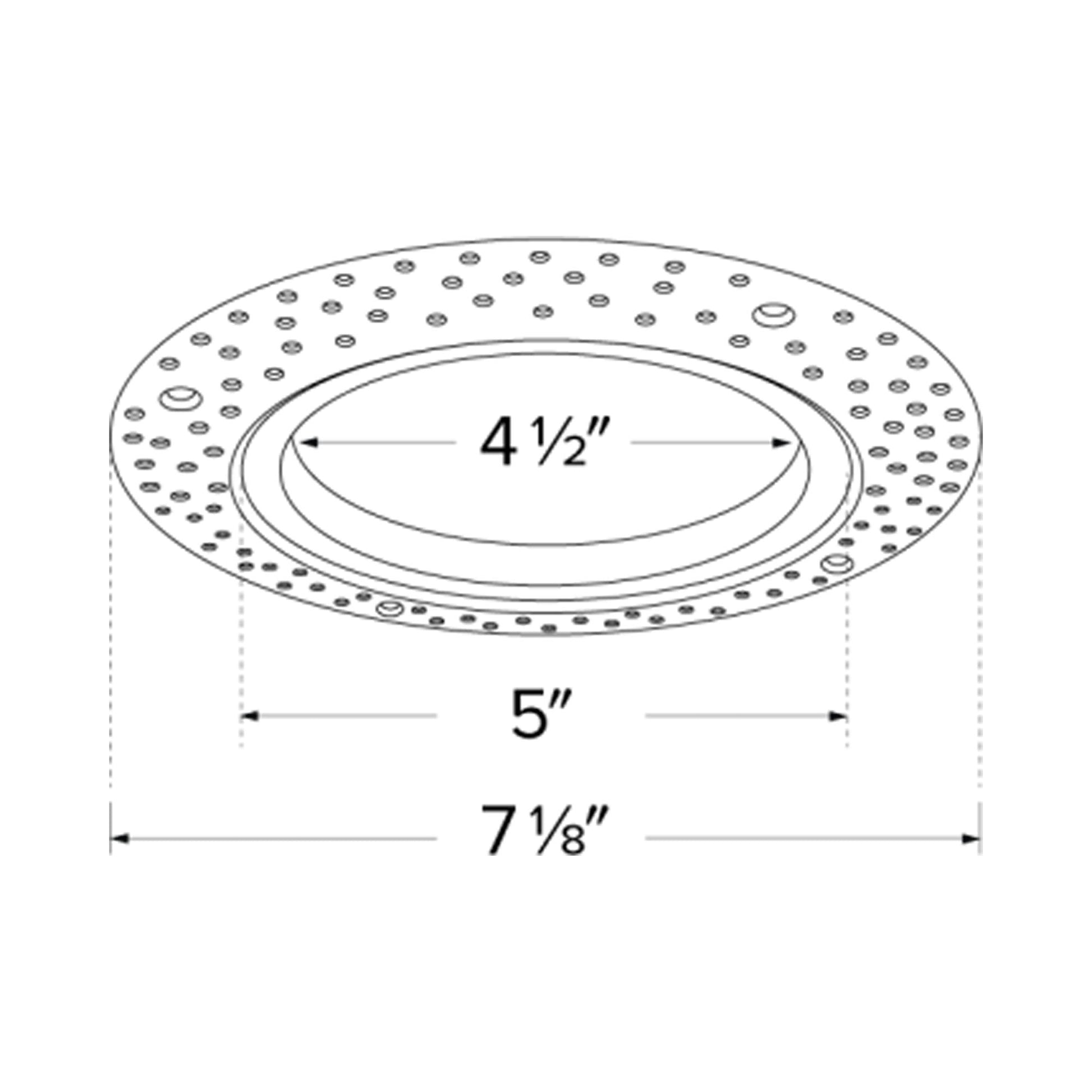 4" Round Flush Mount Trim Adapter - line drawing.