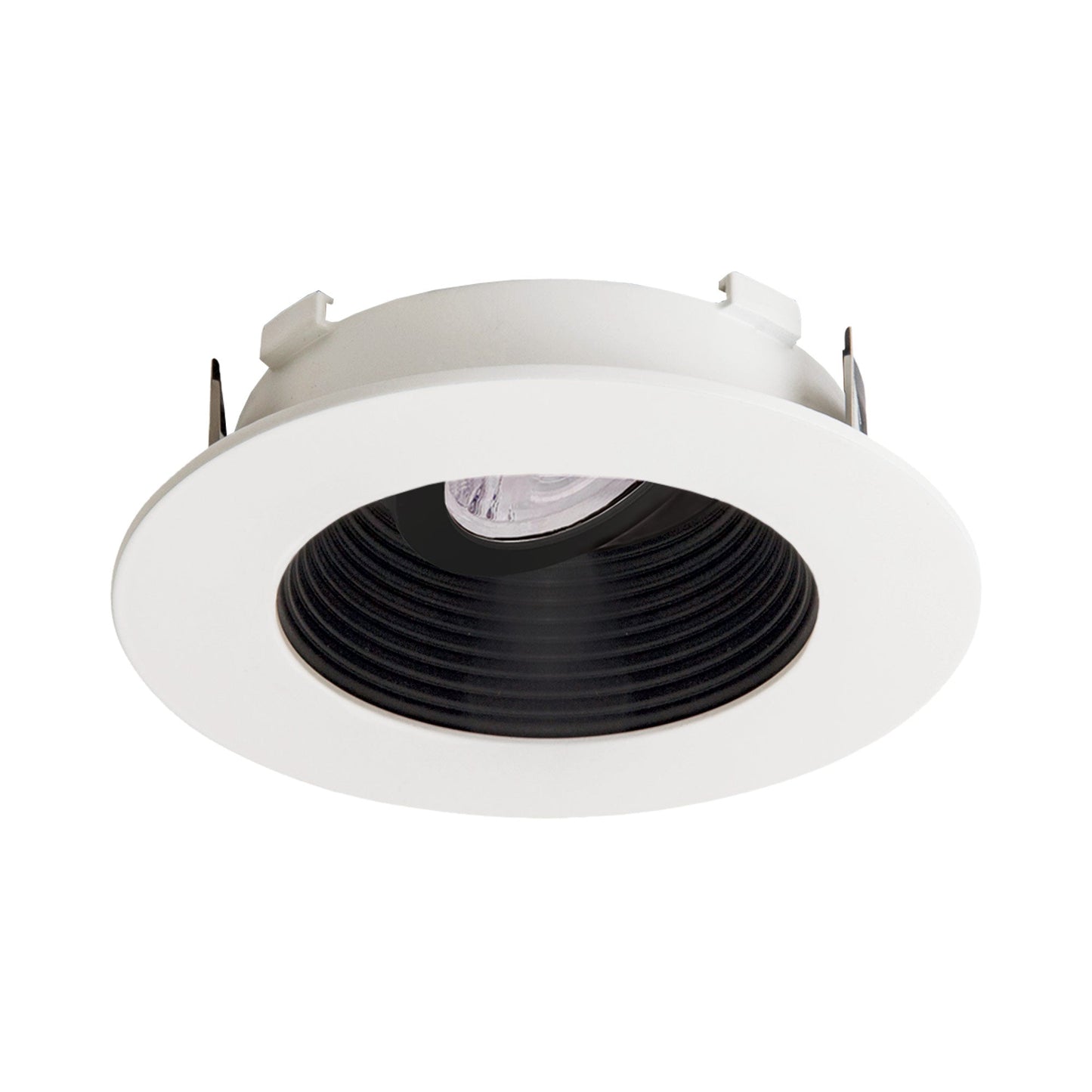 Flexa™ 4" Round Baffle in Black (White Ring).