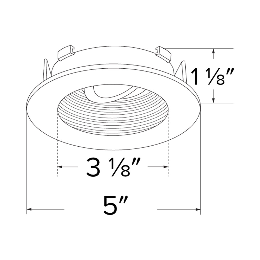 Flexa™ 4" Round Baffle - line drawing.