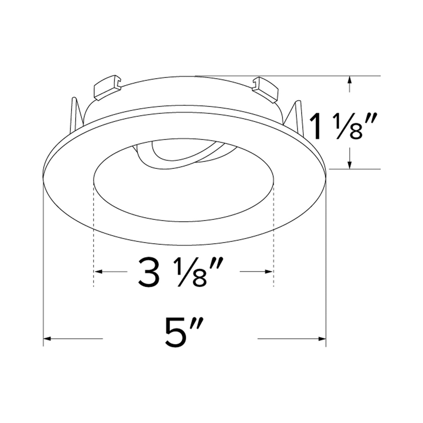 Flexa™ 4" Round Reflector - line drawing.