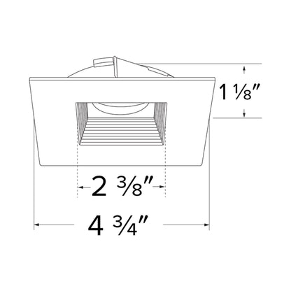 Flexa™ 4" Square Baffle - line drawing.