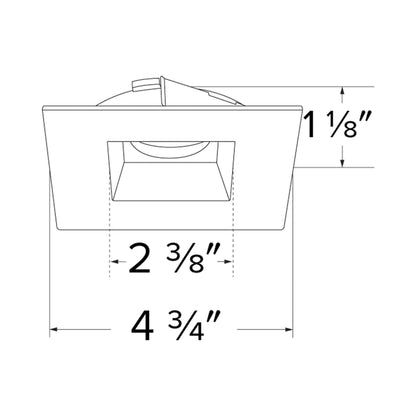 Flexa™ 4" Square Reflector - line drawing.