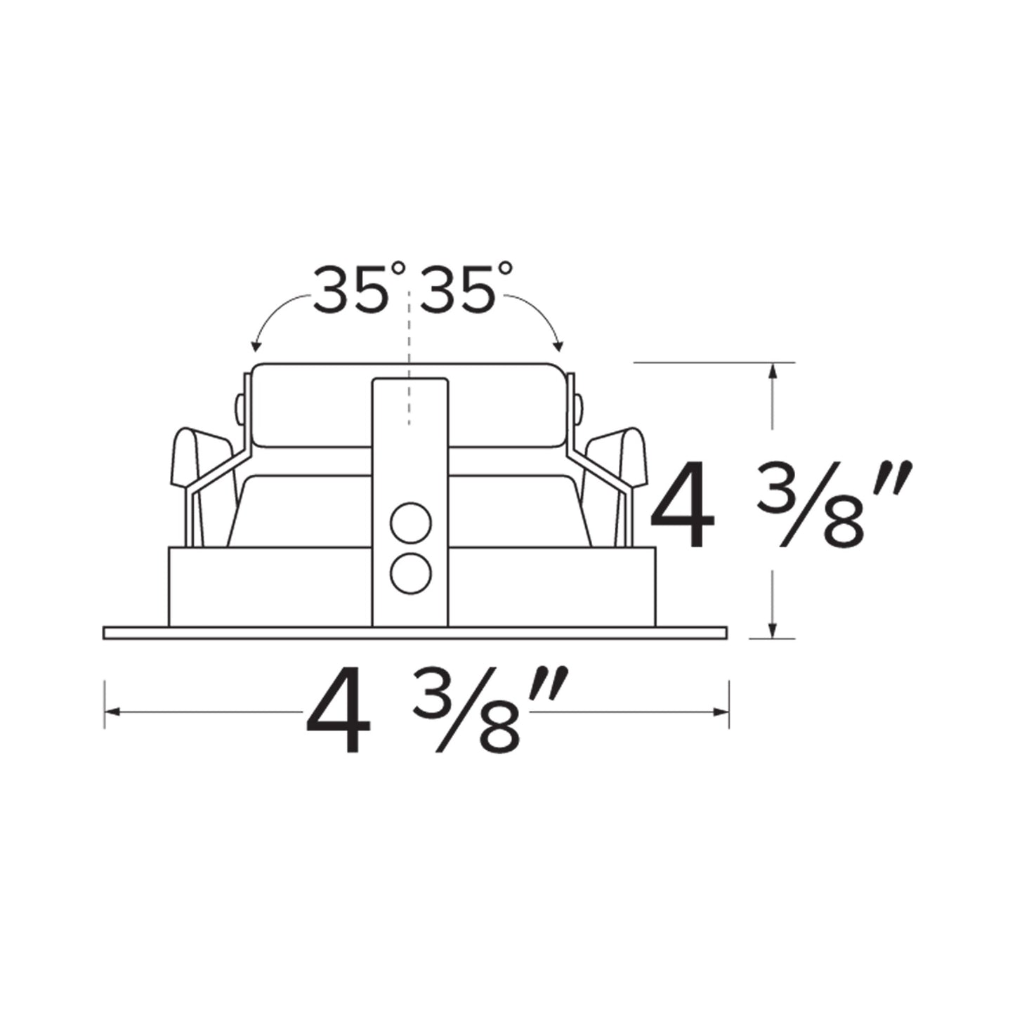 Pex™ 3" Round Adjustable Baffle - line drawing.