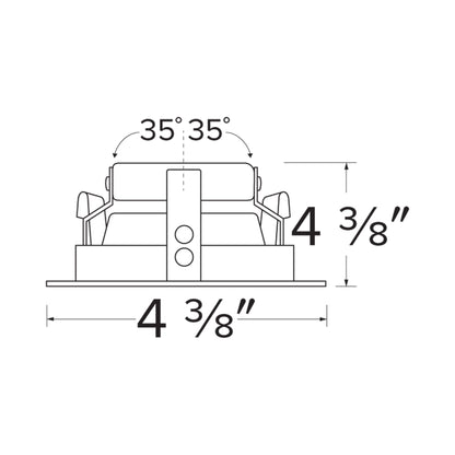 Pex™ 3" Round Adjustable Baffle - line drawing.