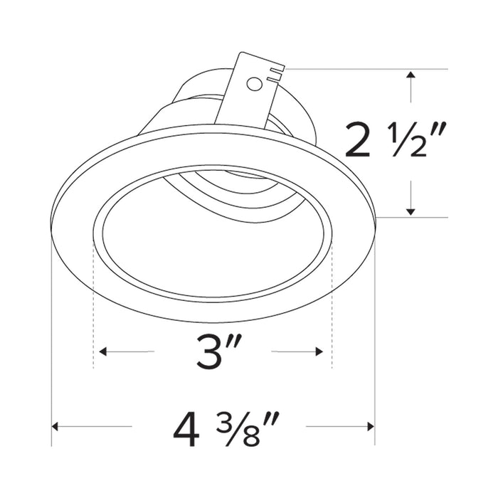 Pex™ 3" Round Adjustable Reflector Wall Wash - line drawing.