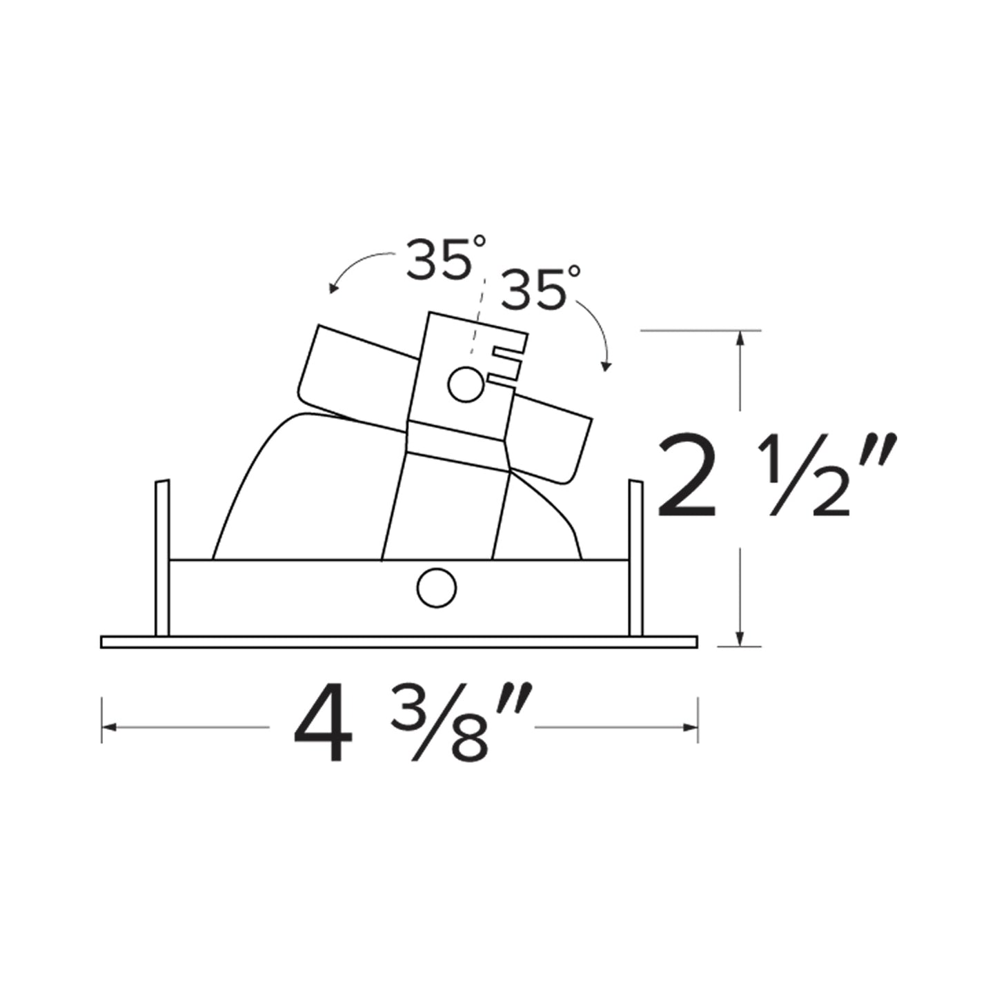 Pex™ 3" Round Adjustable Reflector Wall Wash - line drawing.