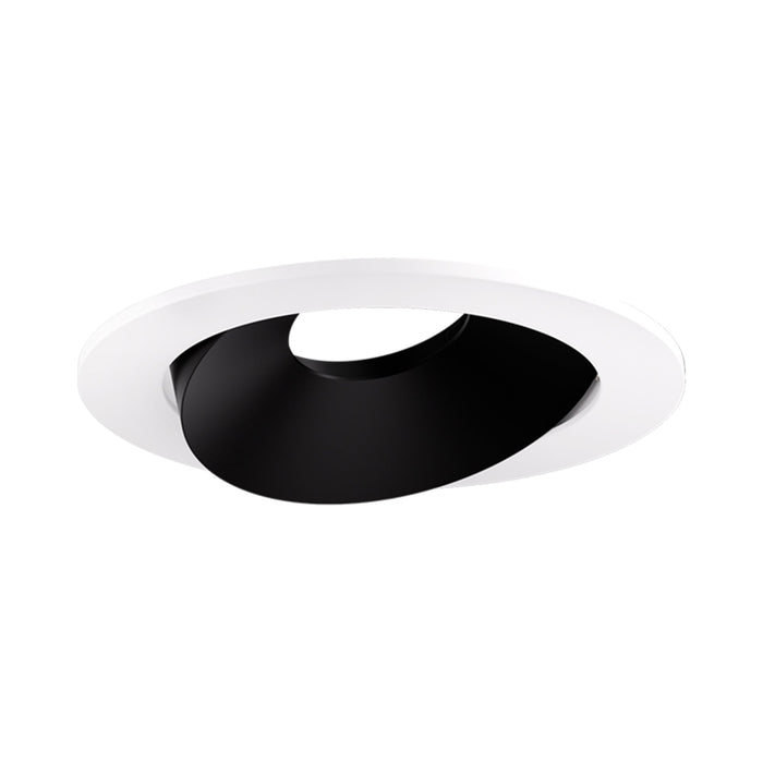 Pex™ 3" Round Directional Gimbal in Black with White Trim.