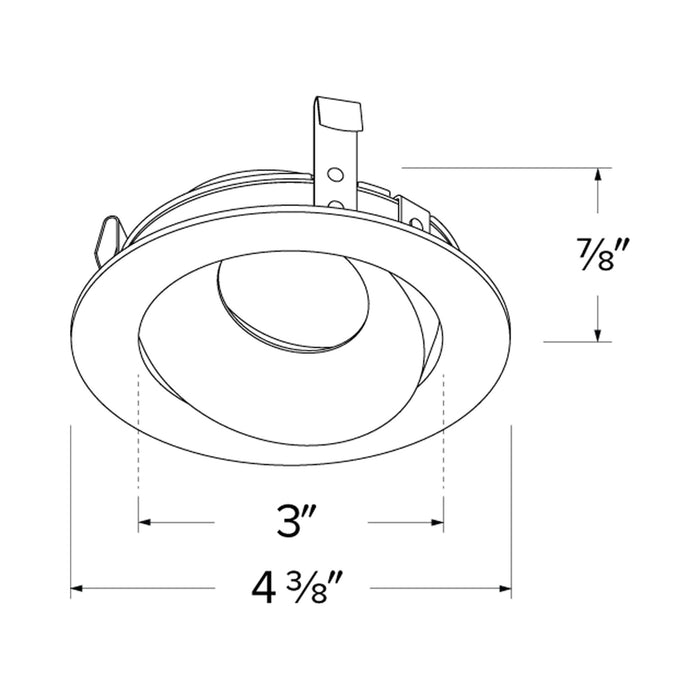 Pex™ 3" Round Directional Gimbal - line drawing.