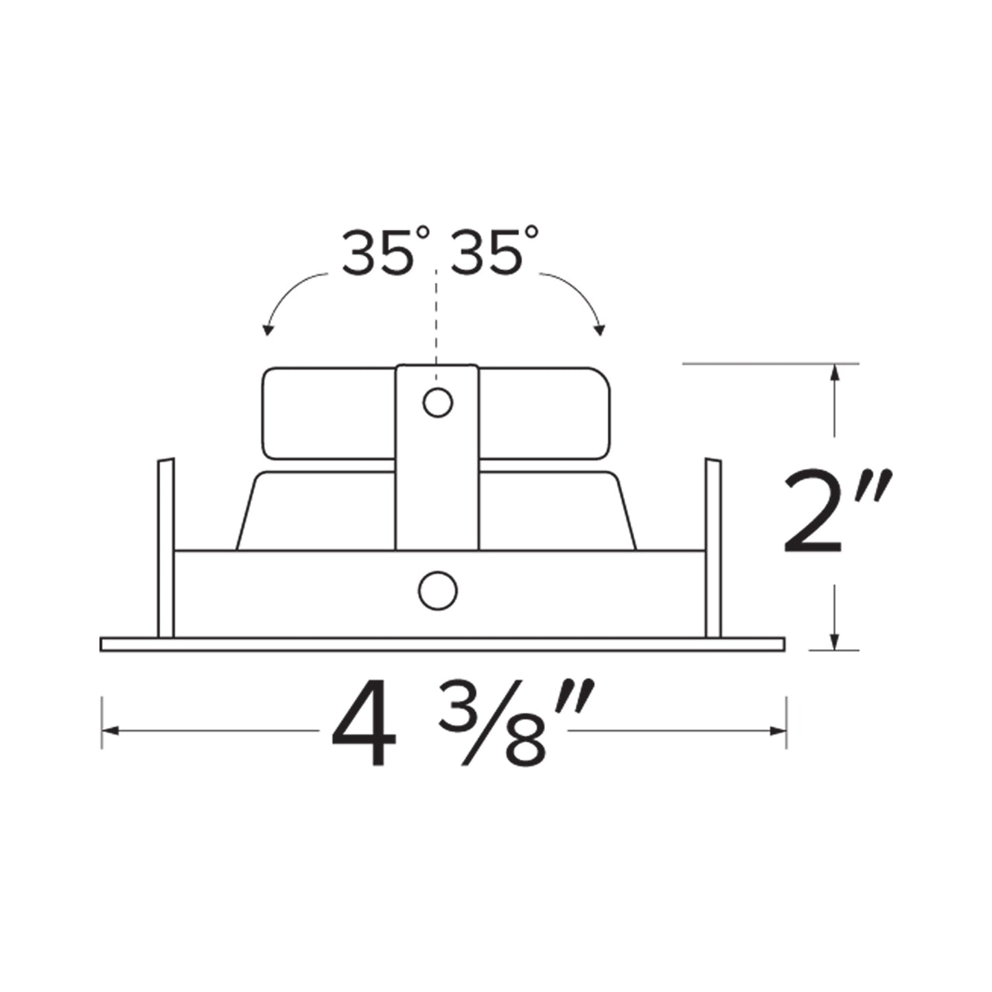 Pex™ 3" Square Adjustable Baffle - line drawing.