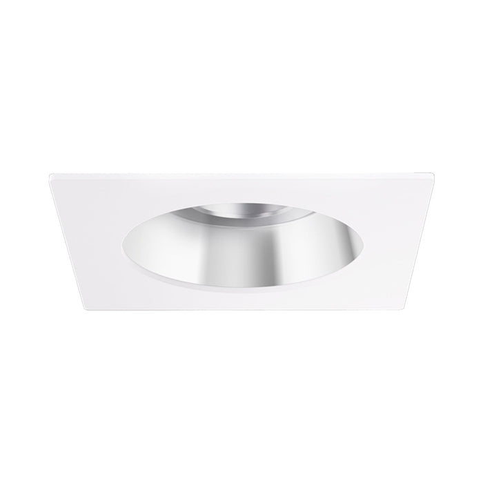 Pex™ 3" Square Adjustable Reflector in Chrome with White Trim.