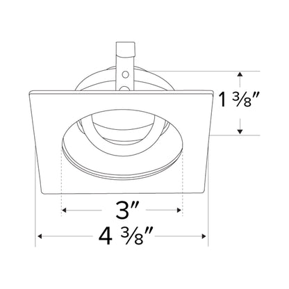 Pex™ 3" Square Adjustable Reflector - line drawing.