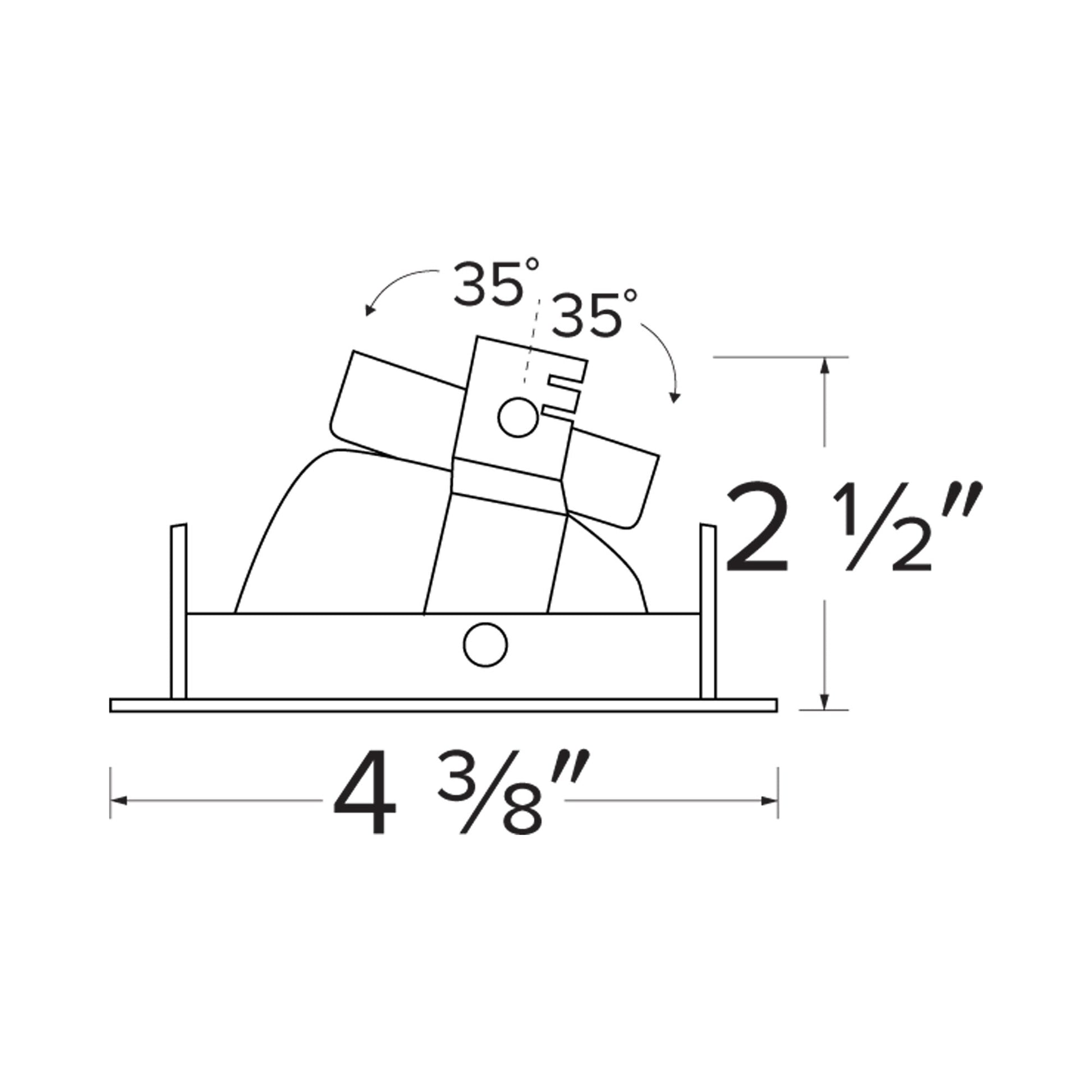 Pex™ 3" Square Adjustable Reflector Wall Wash - line drawing.