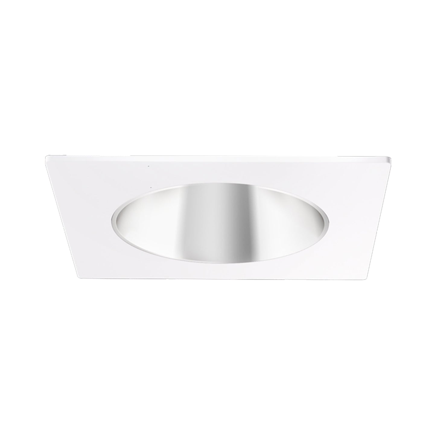 Pex™ 3" Square Deep Reflector in Chrome with White Trim.