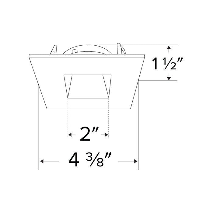 Pex™ 3" Square Reflector - line drawing.
