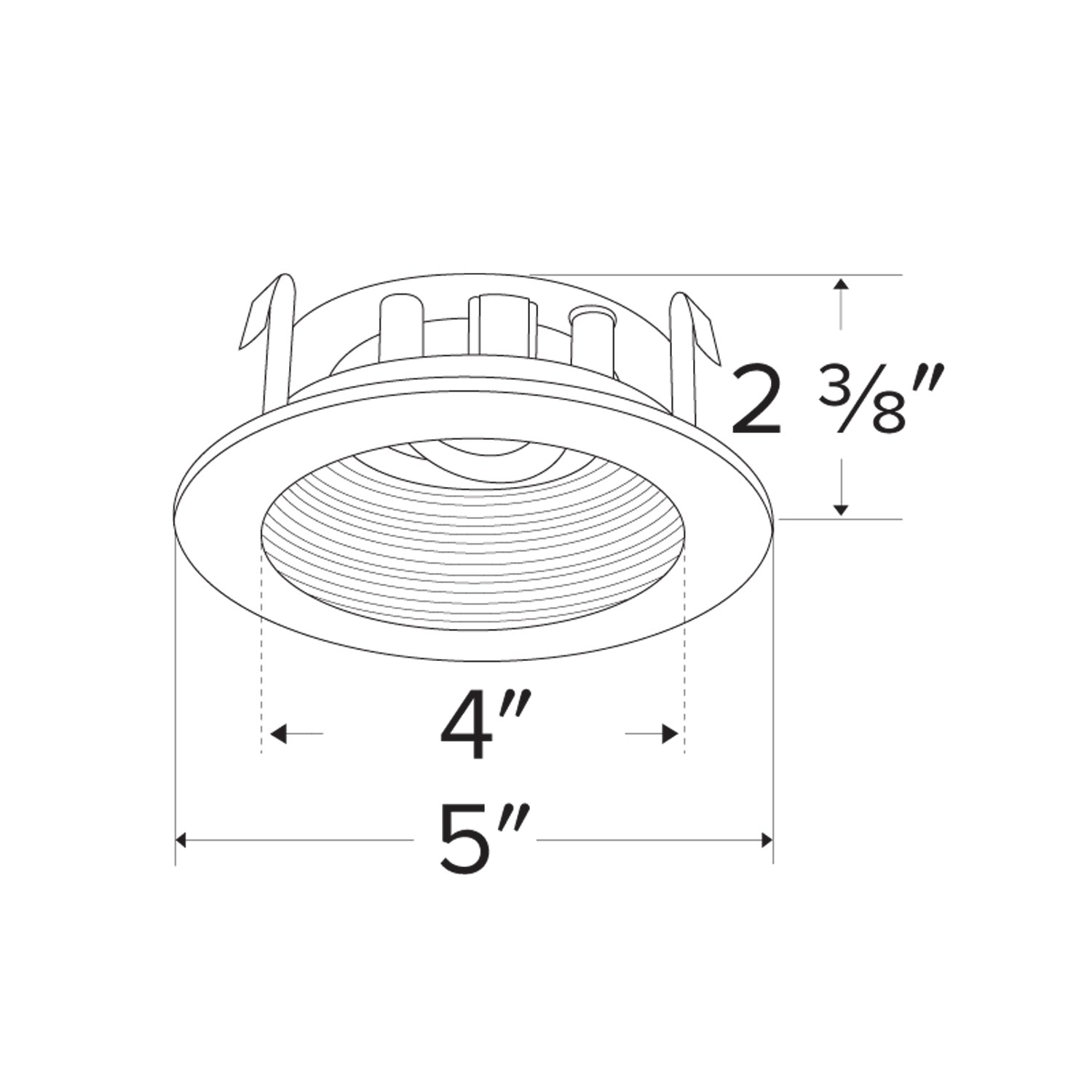 Pex™ 4" Round Adjustable Phenolic Baffle - line drawing.