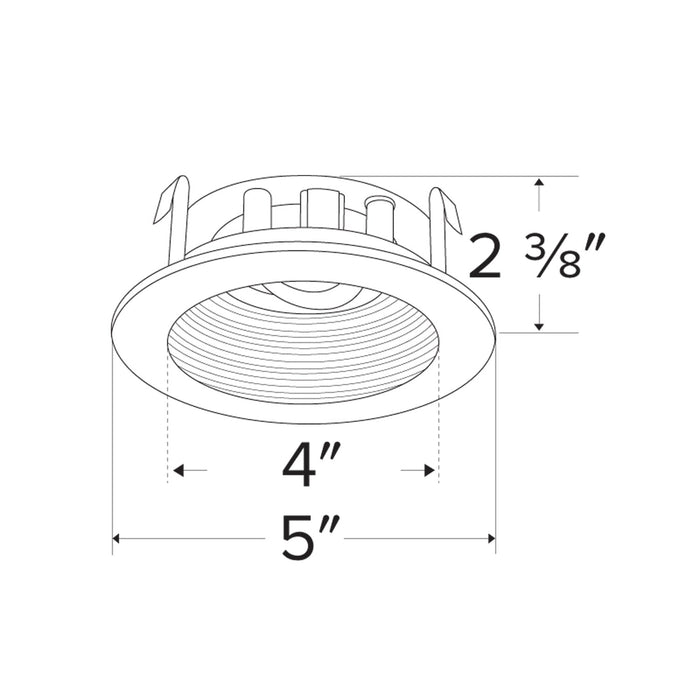 Pex™ 4" Round Adjustable Phenolic Baffle - line drawing.