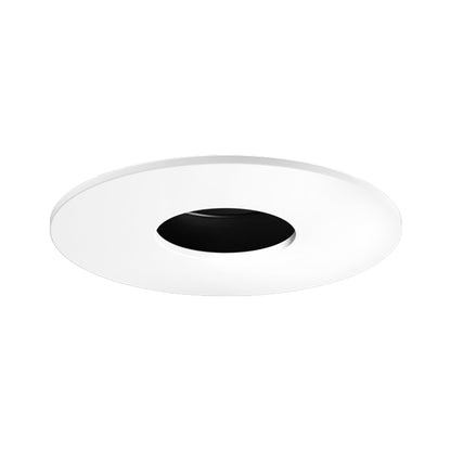 Pex™ 4" Round Adjustable Pinhole in Black with White Trim.