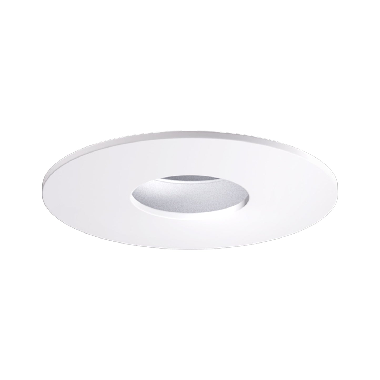 Pex™ 4" Round Adjustable Pinhole in Haze with White Trim.