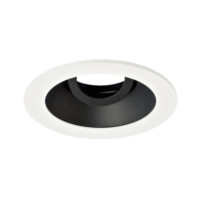 Pex™ 4" Round Adjustable Reflector in Black with White Trim (Clear Glass Lens).