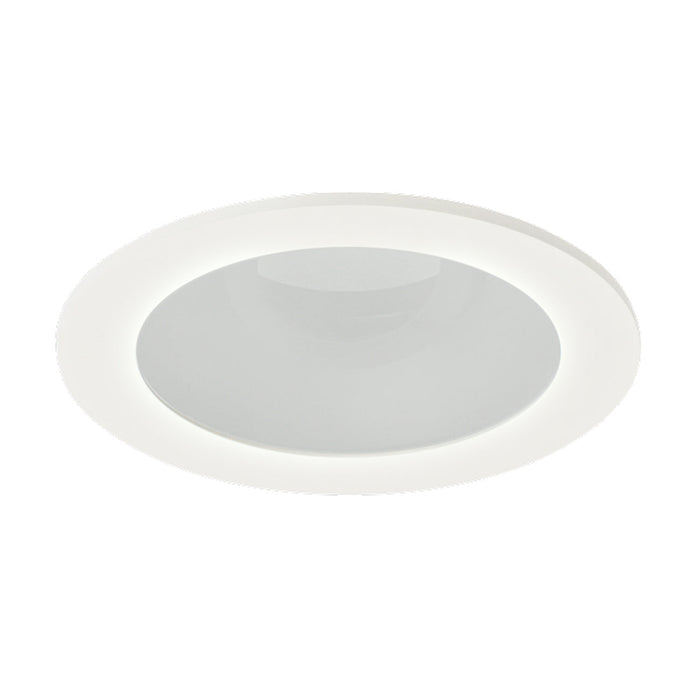 Pex™ 4" Round Adjustable Reflector in Black with White Trim (Frosted Lens).