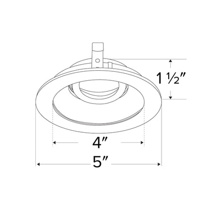 Pex™ 4" Round Adjustable Reflector - line drawing.