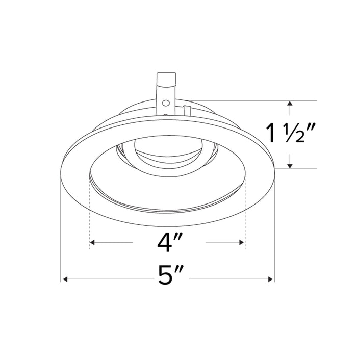 Pex™ 4" Round Adjustable Reflector - line drawing.