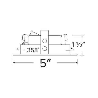 Pex™ 4" Round Adjustable Reflector - line drawing.