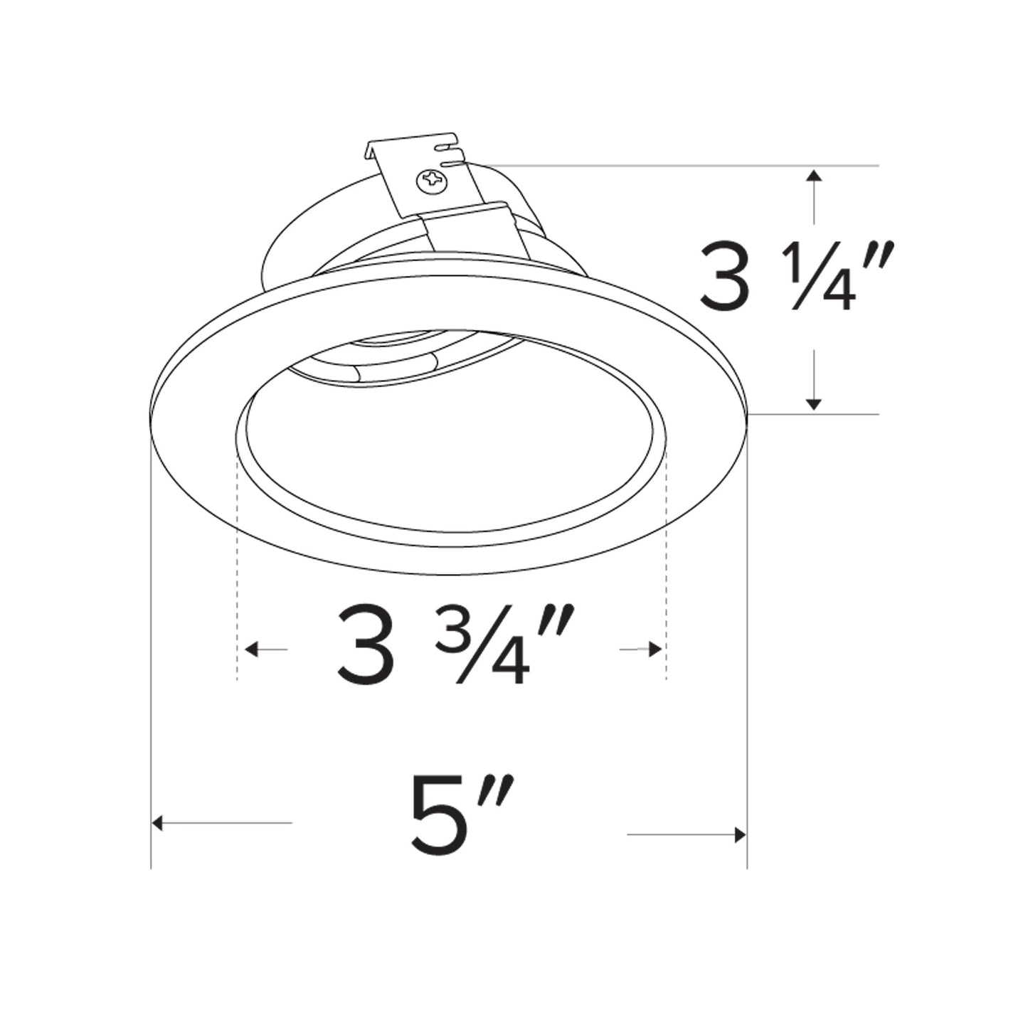 Pex™ 4" Round Adjustable Wall Wash - line drawing.