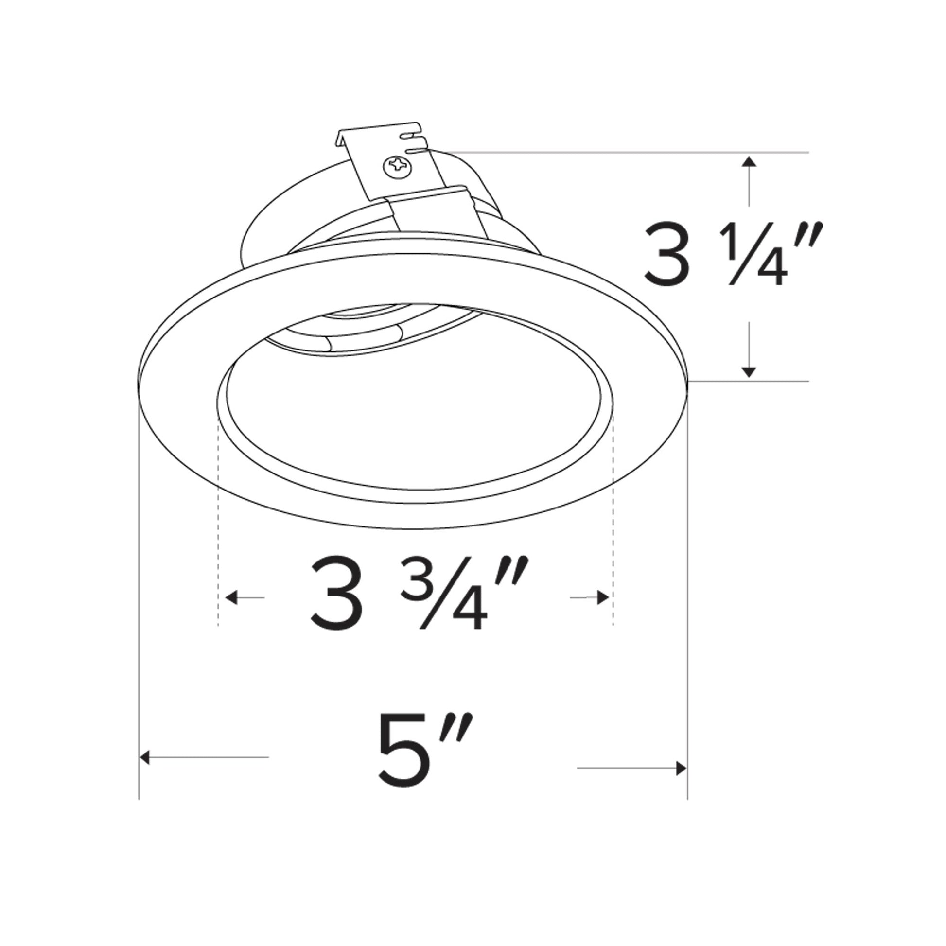 Pex™ 4" Round Adjustable Wall Wash - line drawing.