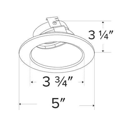 Pex™ 4" Round Adjustable Wall Wash - line drawing.