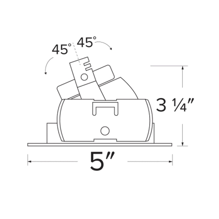 Pex™ 4" Round Adjustable Wall Wash - line drawing.