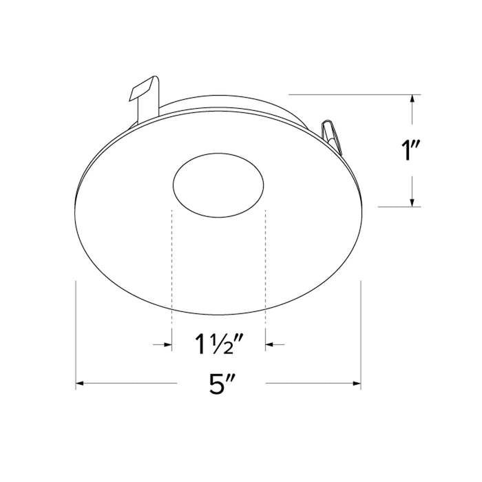 Pex™ 4" Round Curved Reflector - line drawing.