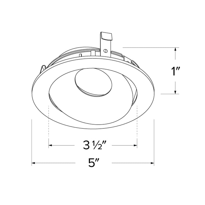 Pex™ 4" Round Directional Gimbal - line drawing.
