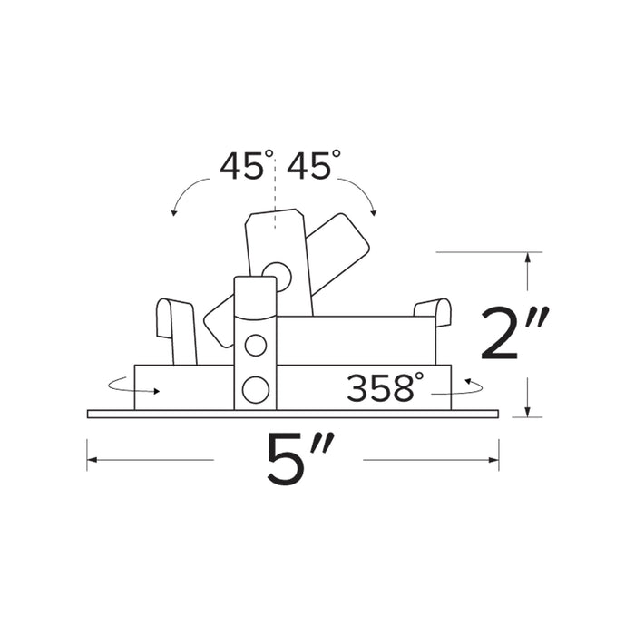 Pex™ 4" Round Rotatable Slot Aperture Trim - line drawing.
