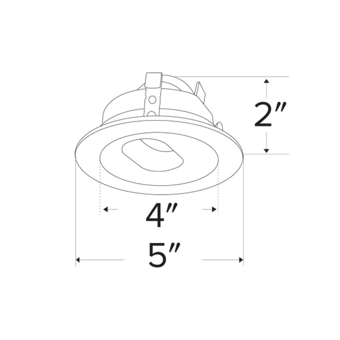 Pex™ 4" Round Rotatable Slot Aperture Trim - line drawing.