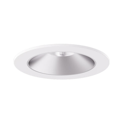 Pex™ 4" Round Shallow Reflector in Haze with White Trim.